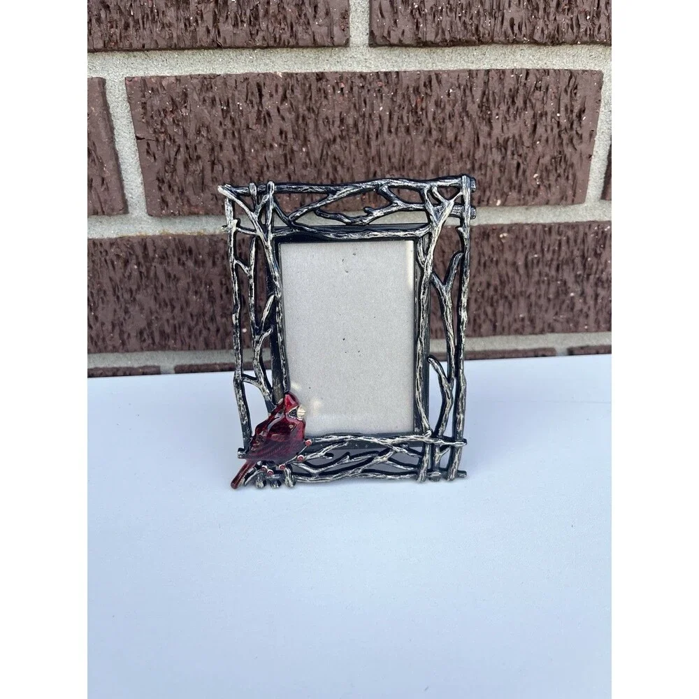 Cardinal Small Picture Frame Tree Decor Woods Forest Cute Red Bird 3 X 2 In